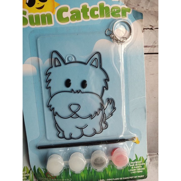 Paint Your Own Sun Catcher key chain Raccoon Cat Dog Great Gift New With Damage - Picture 4 of 5